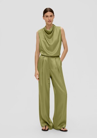 Wide Leg Pantalon à pince s.Oliver BLACK LABEL en vert