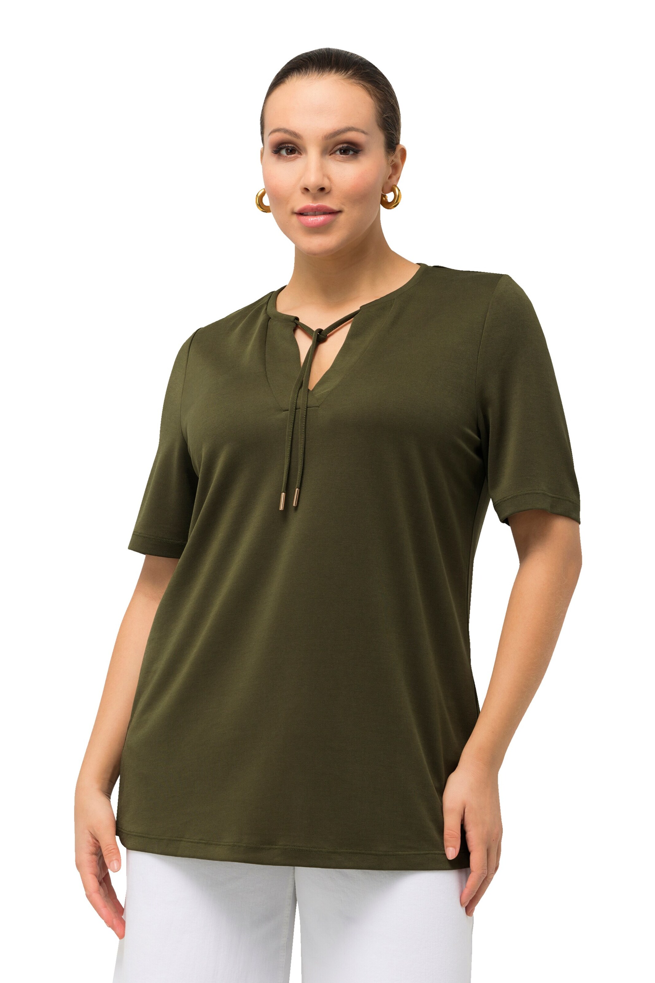 Ulla Popken Shirt in Groen: voorkant