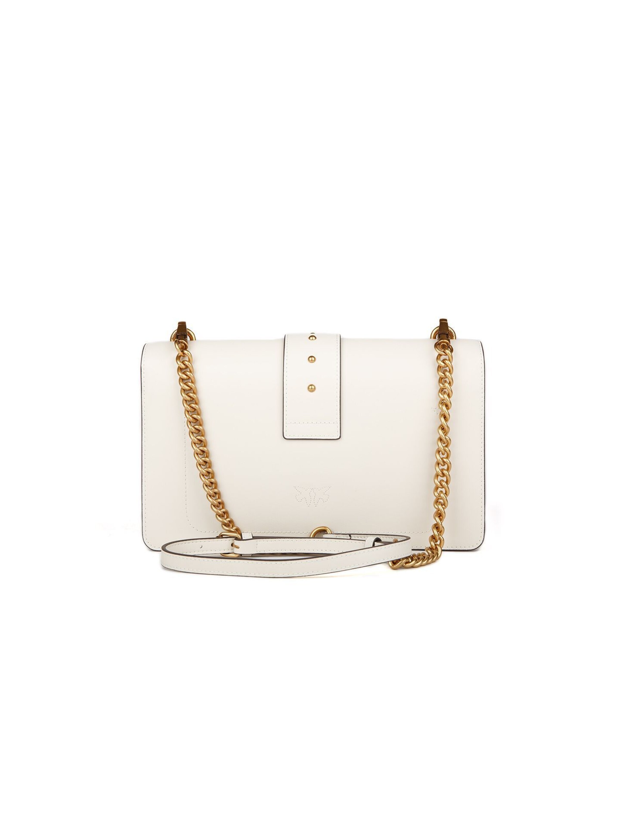 PINKO - Bolso de hombro 'Love One Classic St. Cl Vitello Seta' en blanco
