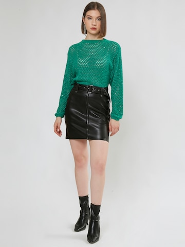 Pullover 'Pointelle' di Influencer in verde