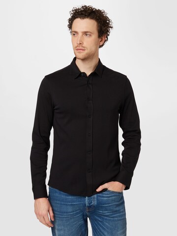 Calvin Klein Přiléhavý střih Košile – černá: přední strana