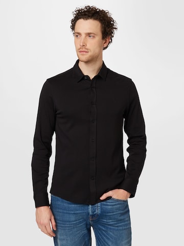 Calvin Klein Slim fit Button Up Shirt in Black: front
