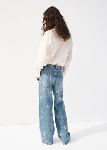 MANGO Wide Leg Jeans 'BEVERLY' in Blau