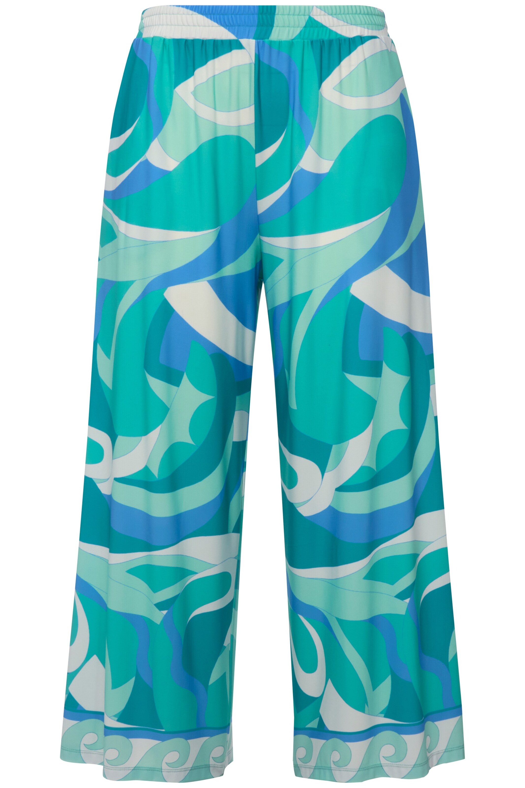 Ulla Popken Wide Leg Hose in Blau: Vorderseite