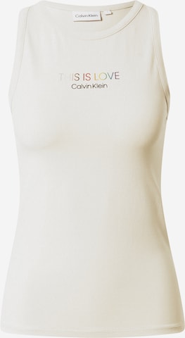 Calvin Klein Top 'PRIDE' in Beige: voorkant