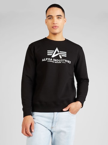 ALPHA INDUSTRIES Sweatshirt in Zwart: voorkant