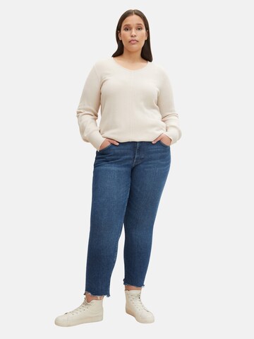 Slimfit Jeans de la Tom Tailor Women + pe albastru: față