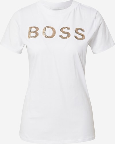 BOSS Orange Majica u zlatna / bijela, Pregled proizvoda
