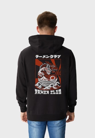 Oldskull Sweatshirt 'Asian Ramen Club Dragon Graphic' in Black