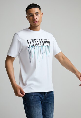 Maglietta 'Artista' di Alessandro Zavetti in bianco: frontale