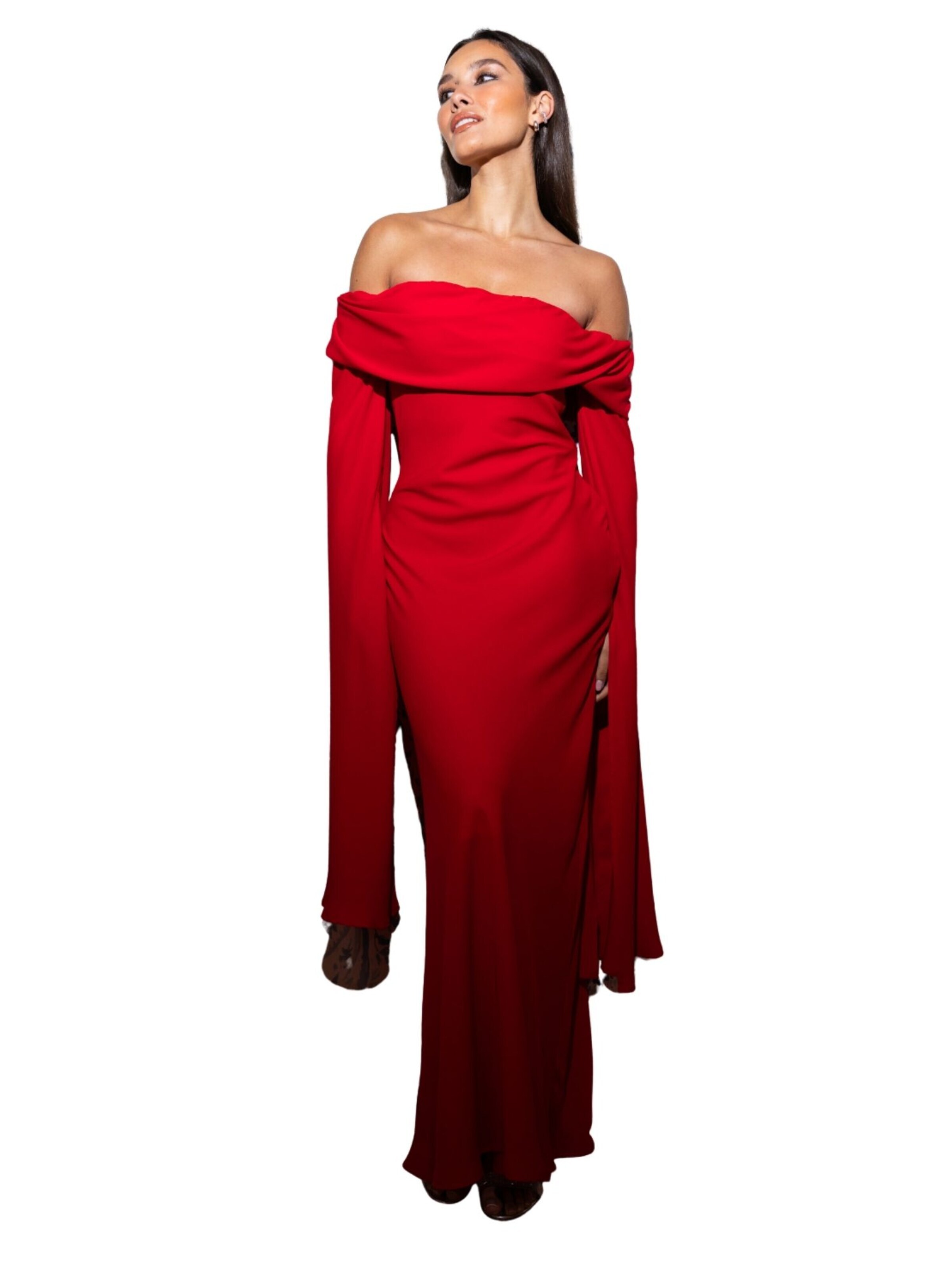 Nisia PartyWear - Vestido de gala 'Habarana' en rojo