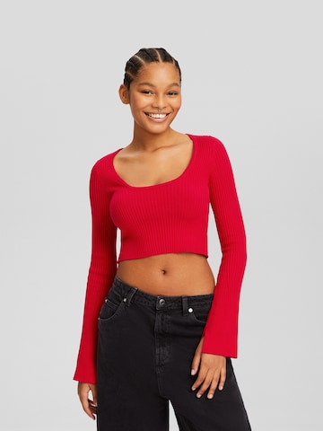 T-shirt Bershka en rouge : devant