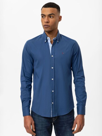 By Diess Collection Regular fit Button Up Shirt in Blue: front