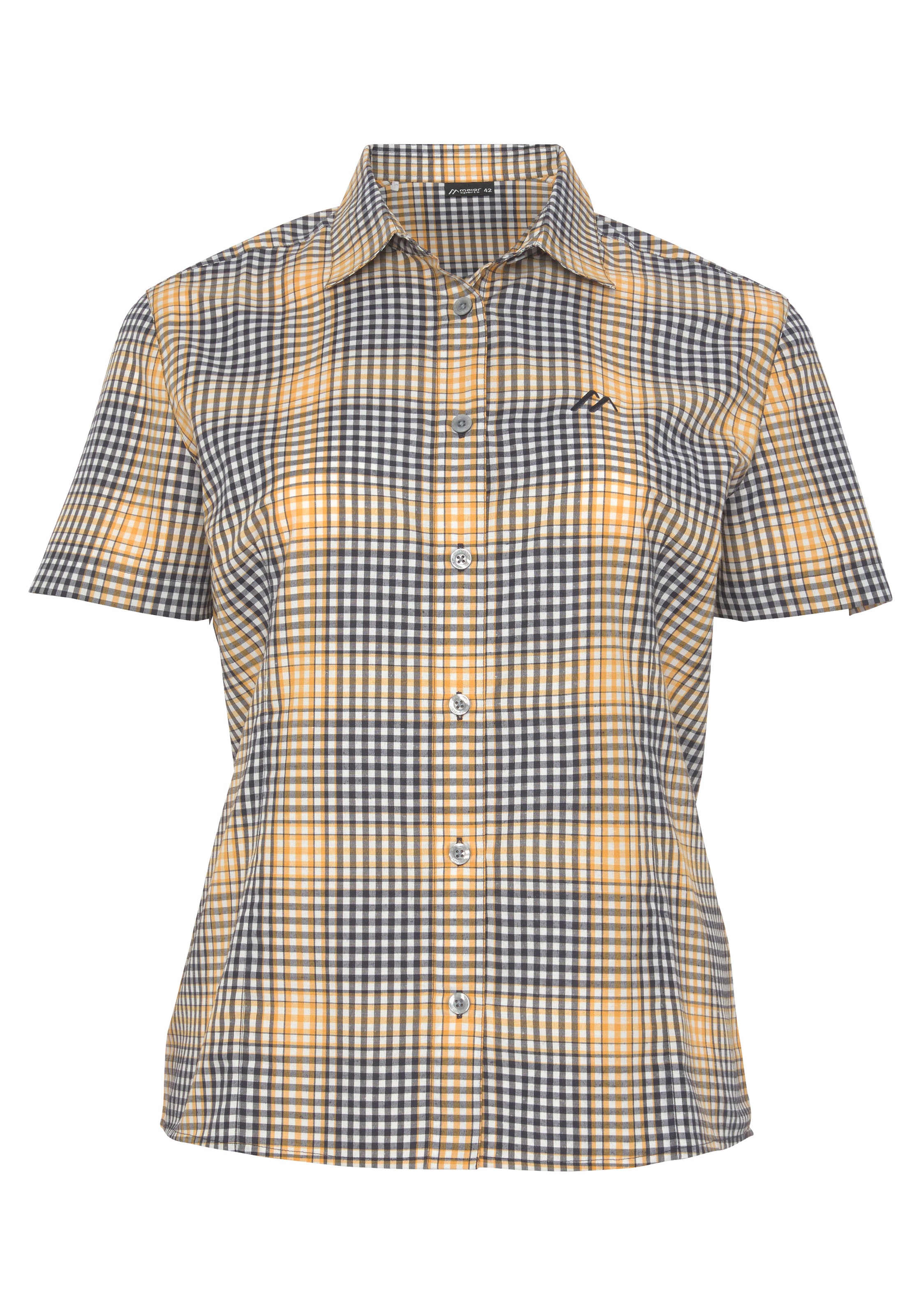 Maier Sports Athletic Button Up Shirt in Black: front