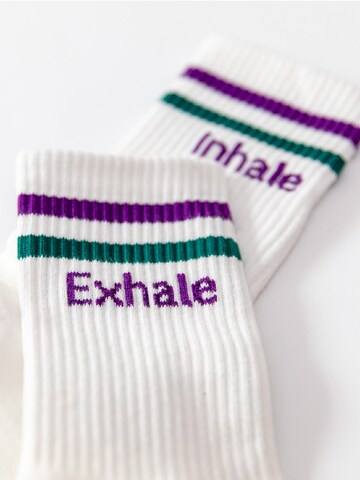 Divasya Socks 'Inhale Exhale' in Purple