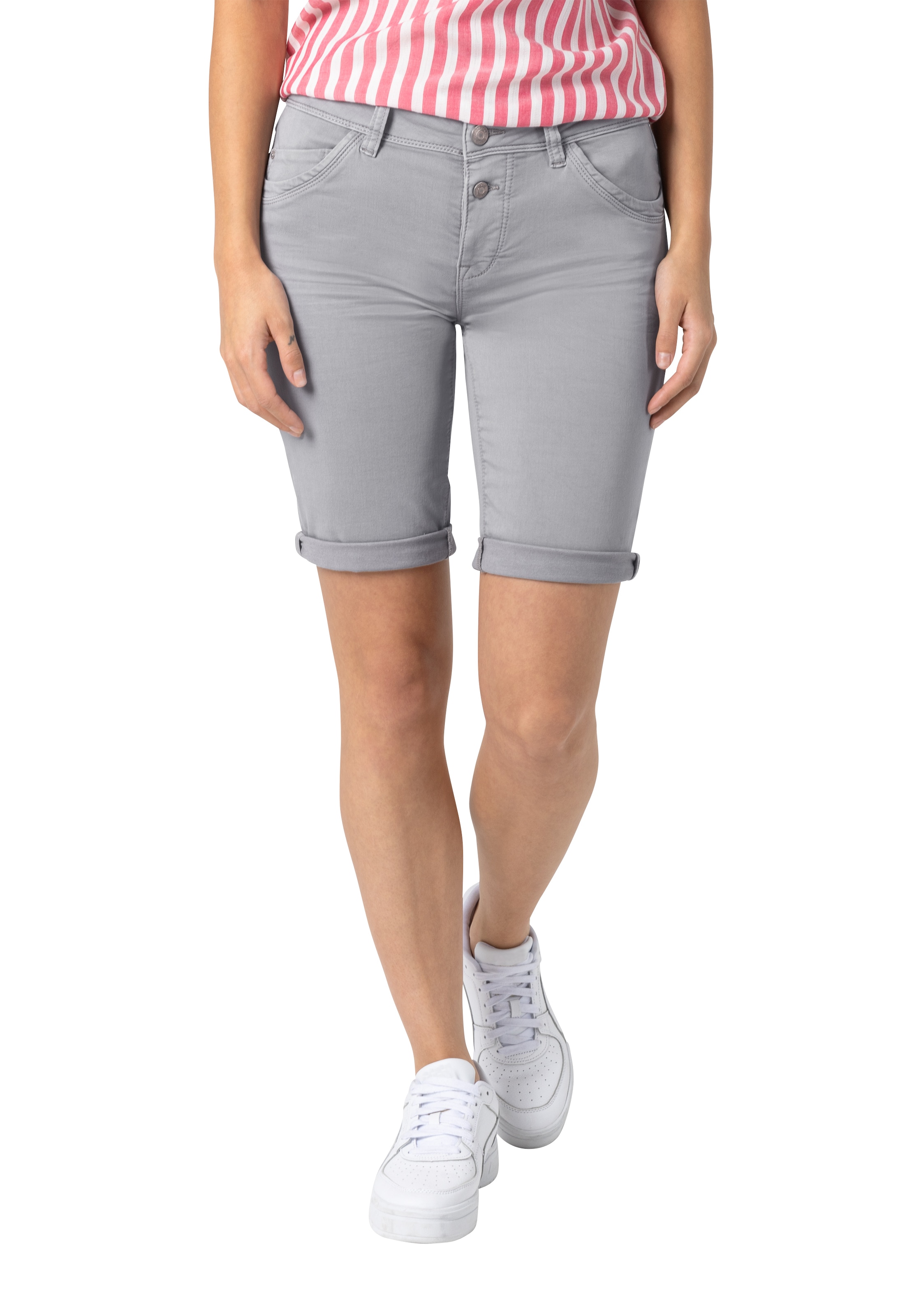 TIMEZONE Slimfit Shorts 'Nali' in Grau: Vorderseite