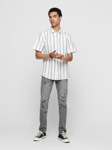 Only & Sons Regular fit Button Up Shirt in White