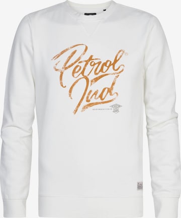 Sweat-shirt Petrol Industries en blanc : devant