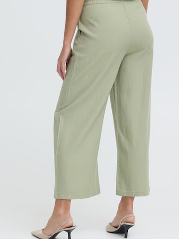 Oxmo Loose fit Trousers ' OXNInna Linen Mix ' in Green
