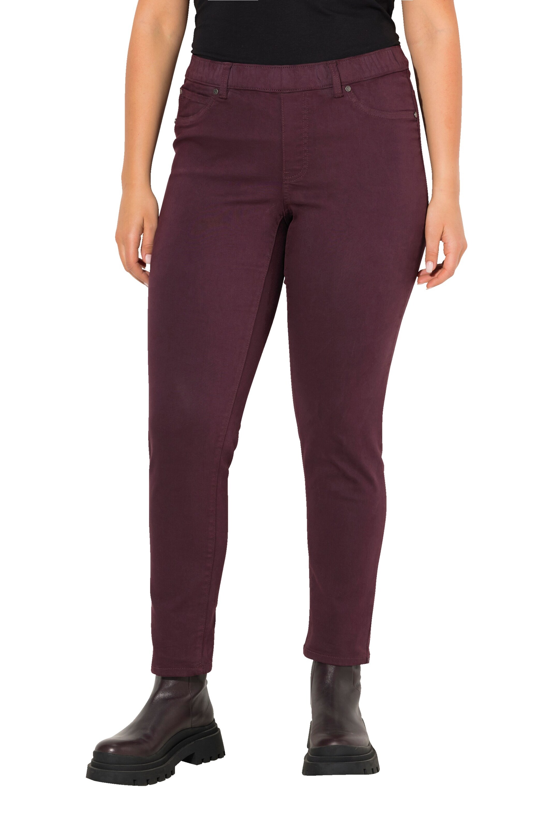 Ulla Popken Slimfit Hose in Lila: Vorderseite