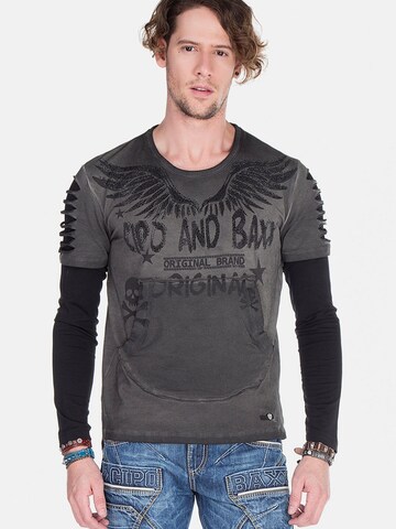 CIPO & BAXX Shirt in Grau: Vorderseite