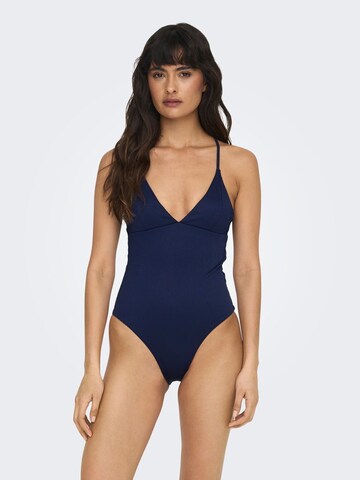 Triangle Maillot de bain ONLY en bleu : devant