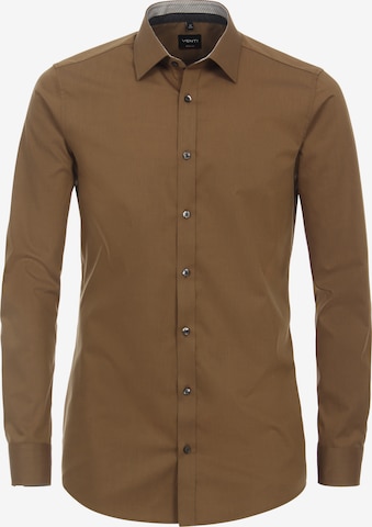 VENTI Business Shirt in Brown: front