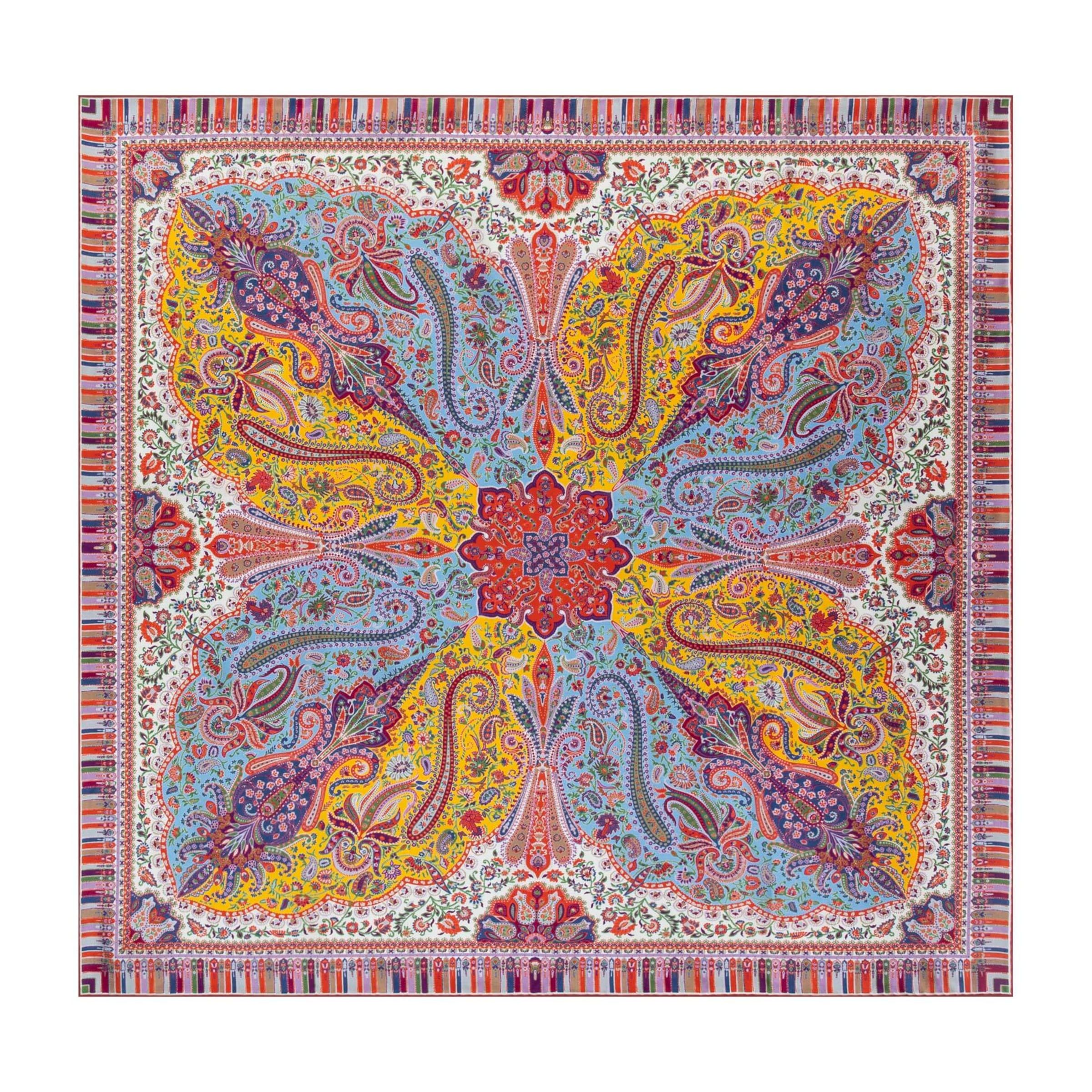 Foulard ' PAISLEY MIAGE ' di Roeckl in blu: frontale