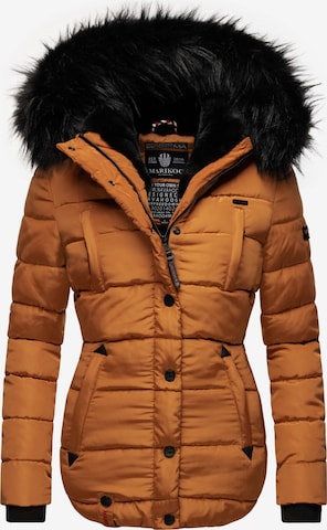 MARIKOO Winter Jacket 'Lotusblüte' in Brown: front