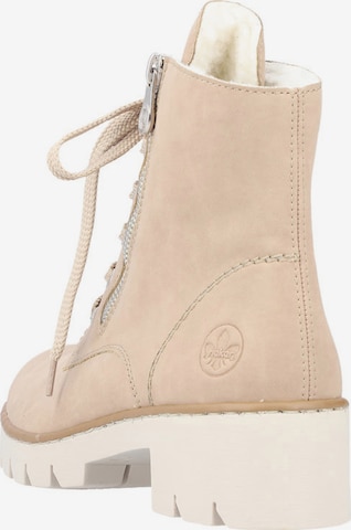 Rieker Lace-Up Ankle Boots in Beige