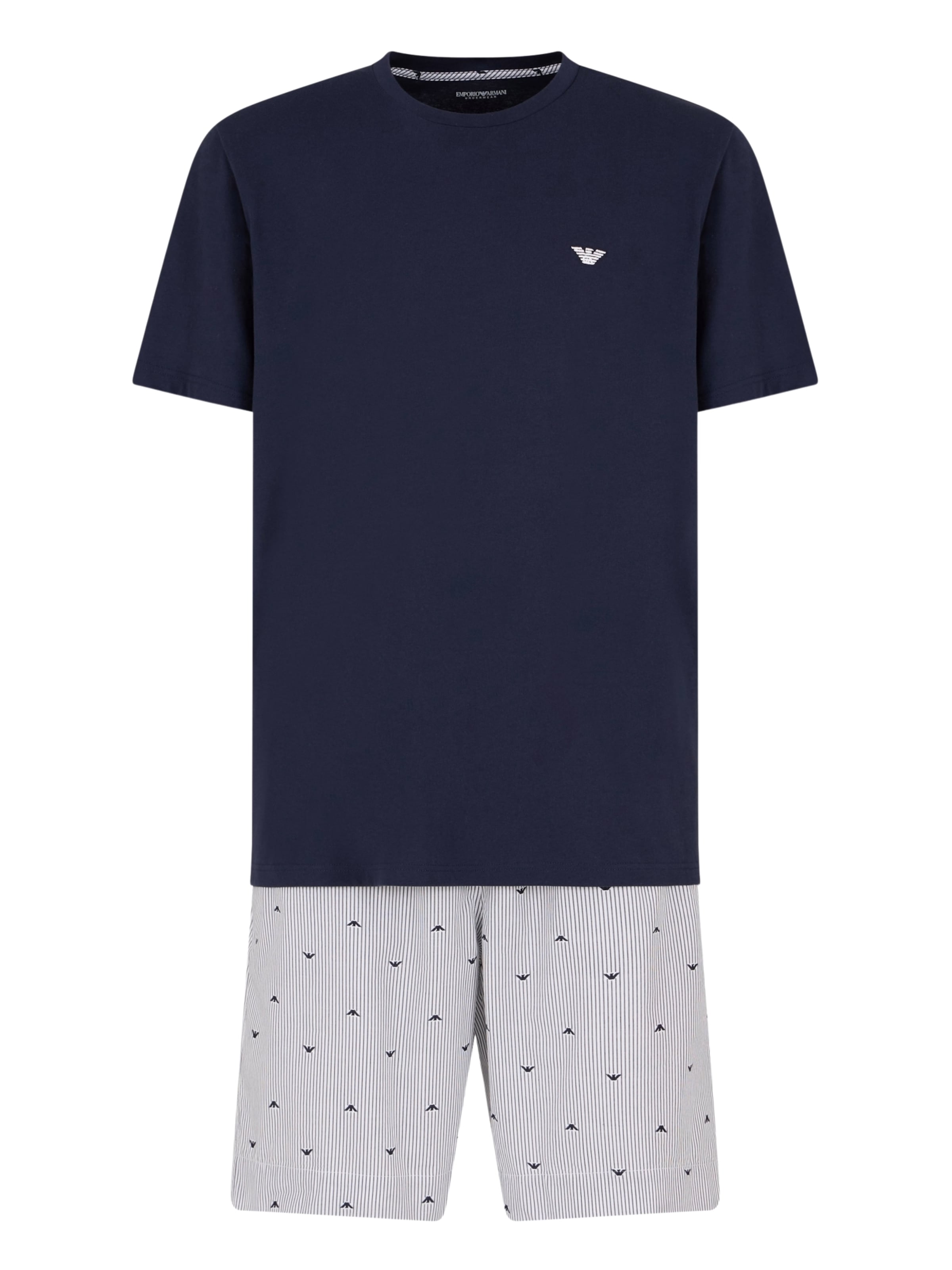 Pigiama corto di Emporio Armani in blu: frontale