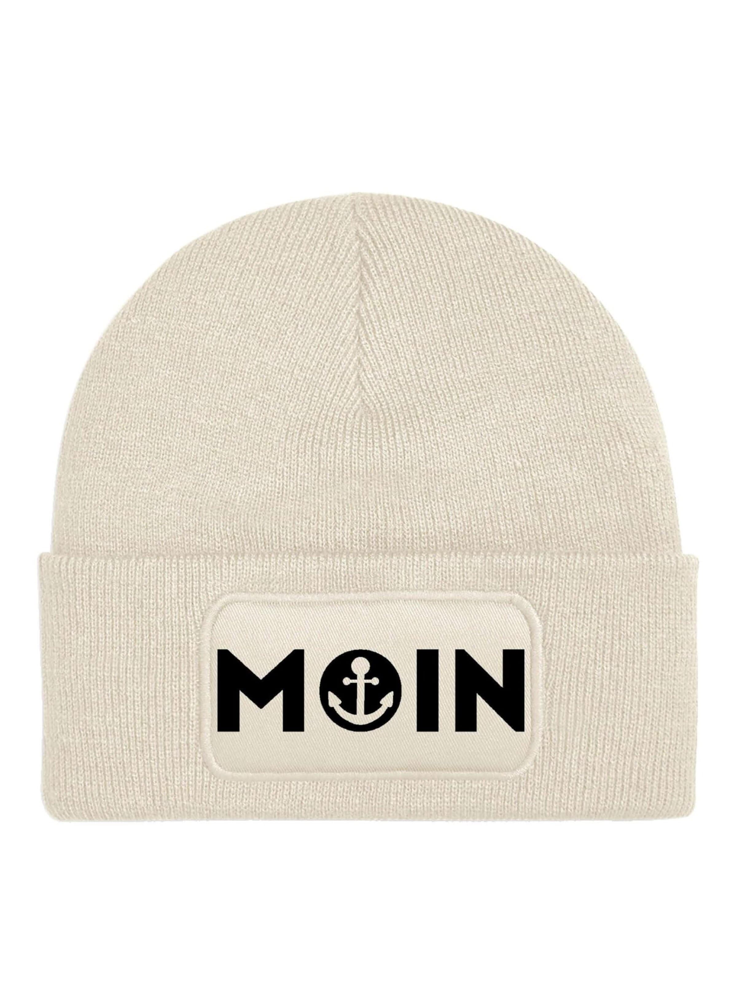 Youth Designz Mütze 'Moin'‌‌‌‌‌‌‌‌ in Beige: Vorderseite