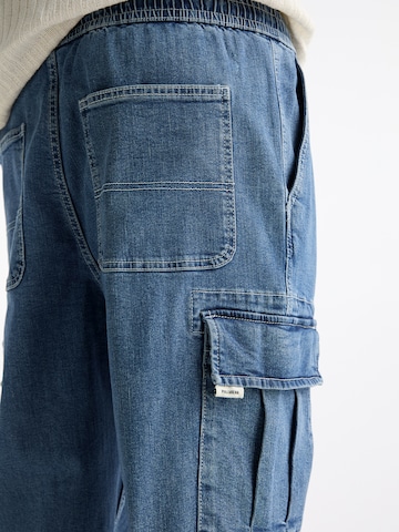 Pull&Bear Tapered Cargojeans in Blauw