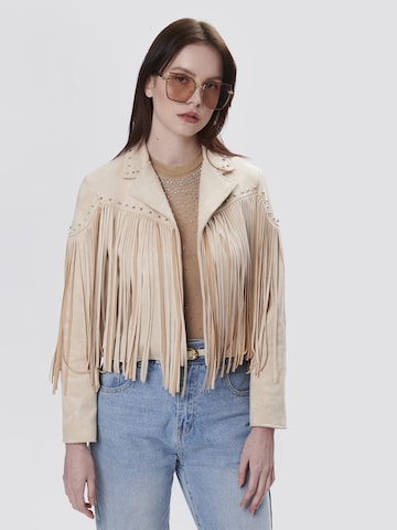 Geacă de primăvară-toamnă de la Influencer pe bej: față