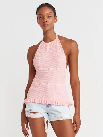 Dilvin Gebreide top in Roze: voorkant
