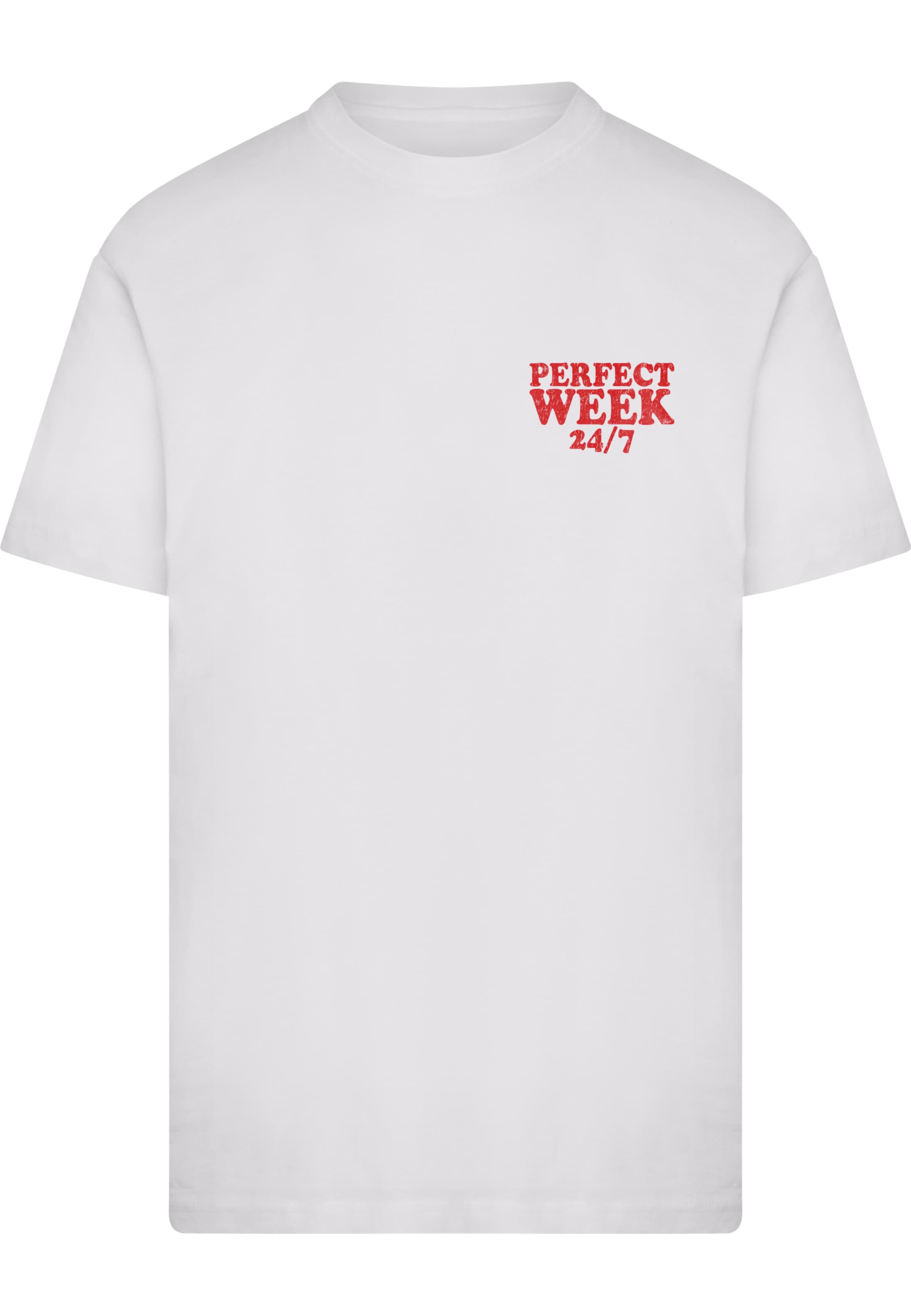 Mister Tee Shirt 'Perfect Week' in White: front