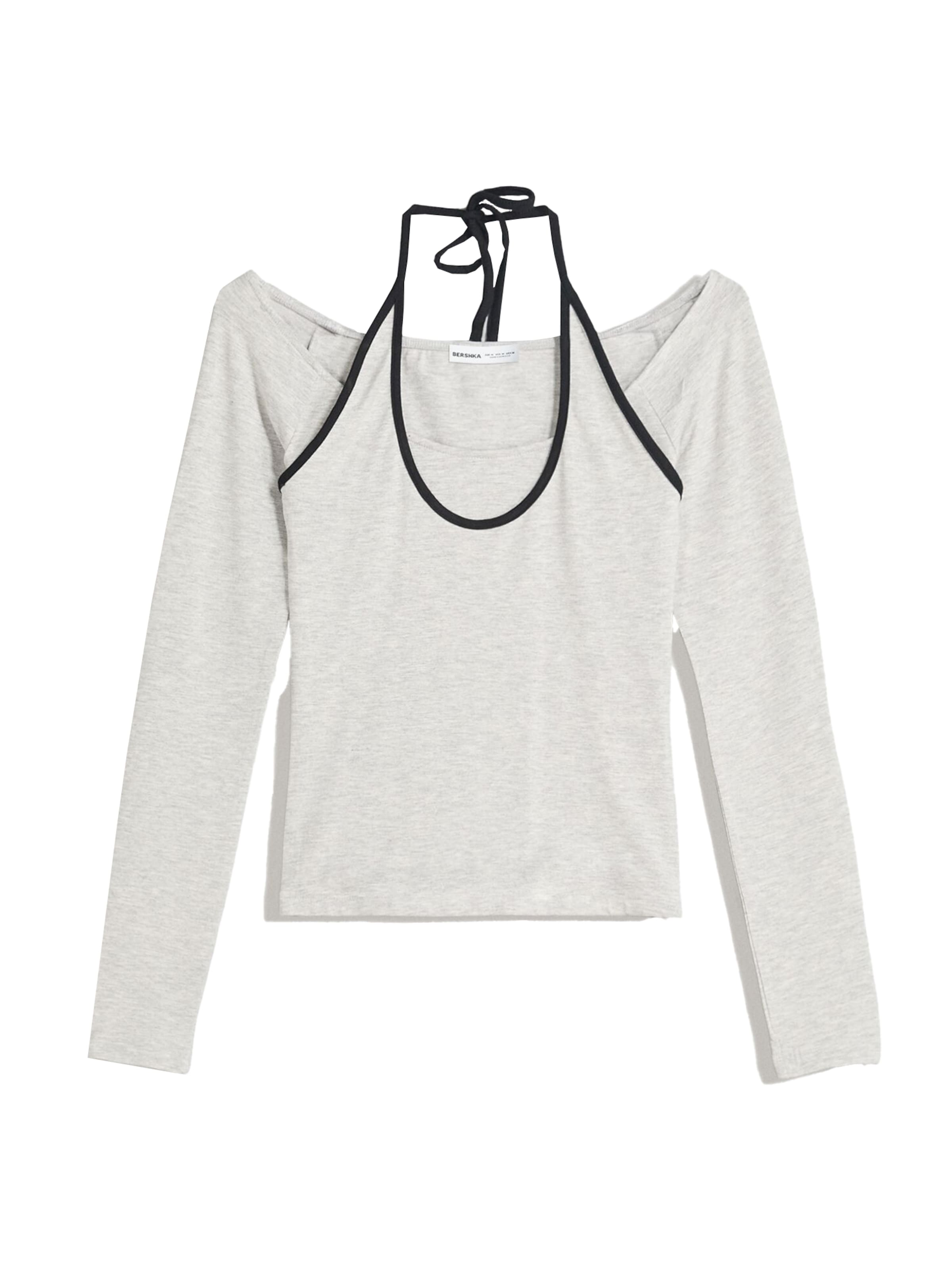Bershka Tričko – šedá: přední strana