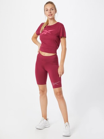 Reebok - Skinny Pantalón deportivo en rojo