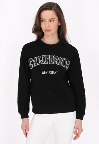 usha BLUE LABEL Sweatshirt in Zwart: voorkant