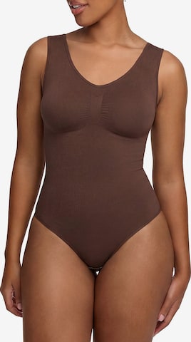 cfab (formerly creamy fabrics) - Body moldeador 'Tank Bodysuit Sculpting Shapewear mit Slip' en marrón: frente