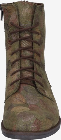 JOSEF SEIBEL Lace-Up Ankle Boots 'Sanja' in Green