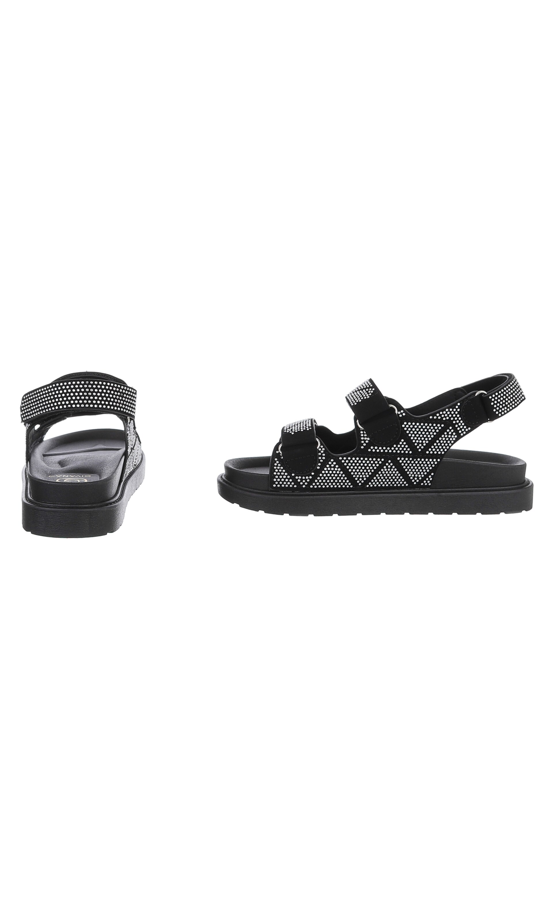 Ital-Design Strap Sandals in Black