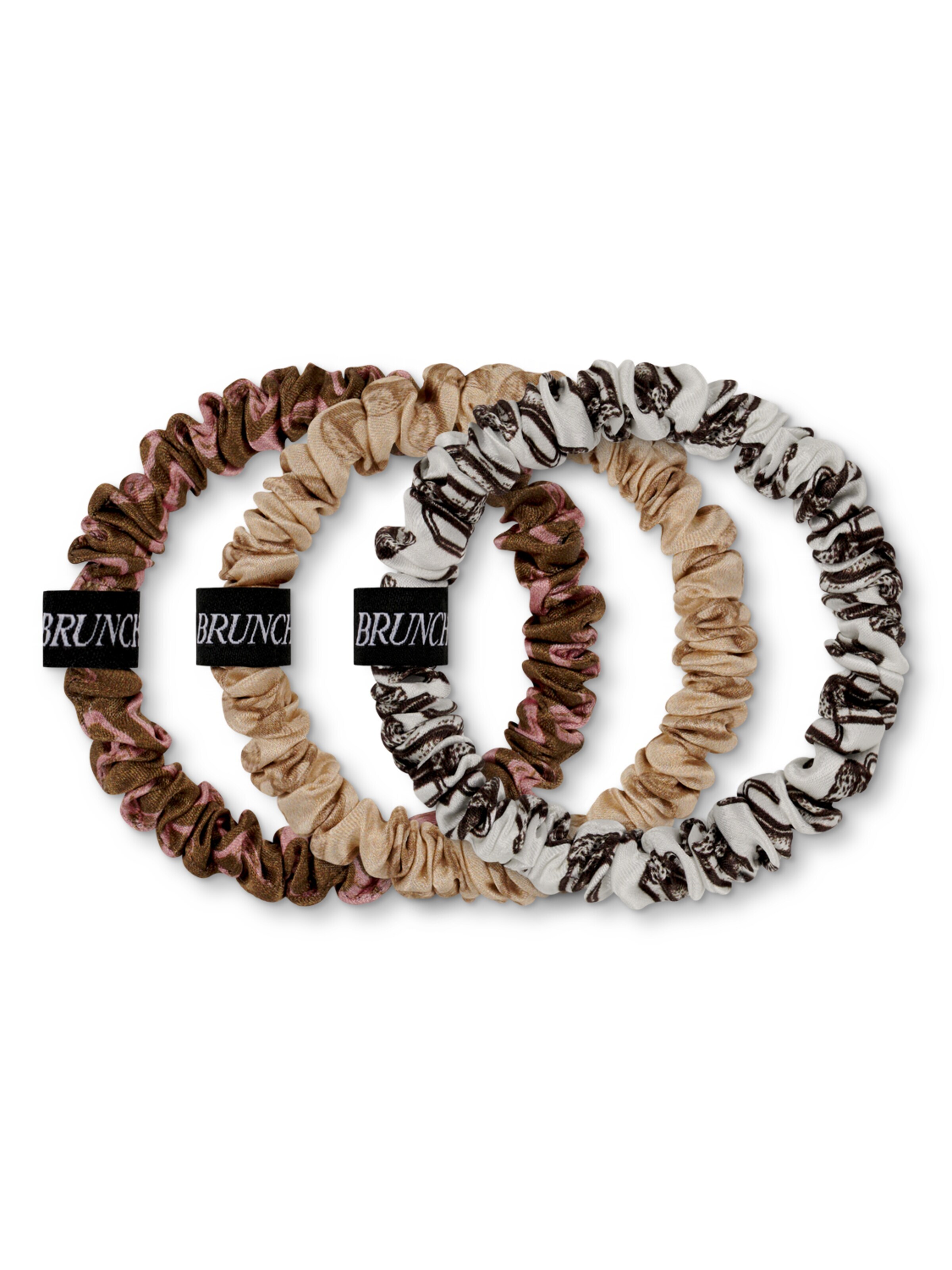 BRUNCHIES® Hair jewelry in 10 x 10 cm in Dark beige / Dark brown / Rose / Black / White, Item view
