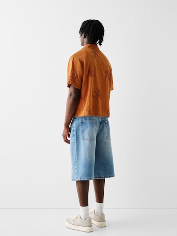 Bershka Regular fit Риза в оранжево