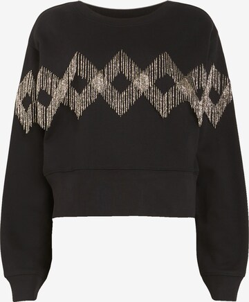 AllSaints Sweatshirt 'ZANIAH TASSEL' in Black: front