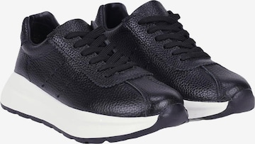 Desa Sneaker low 'DESA Damen-Plateau-Sneaker aus Leder' in Schwarz: Vorderseite