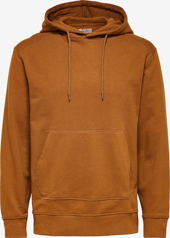 SELECTED HOMME - Sweatshirt 'Jackson' em castanho: frente