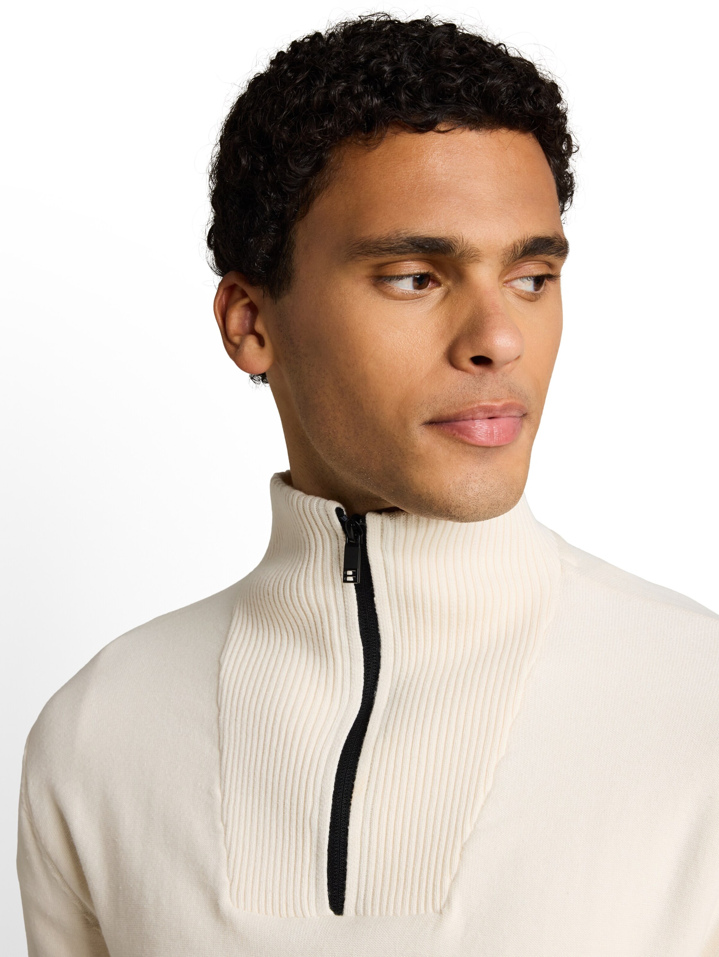 TOM TAILOR DENIM Pullover in Weiß