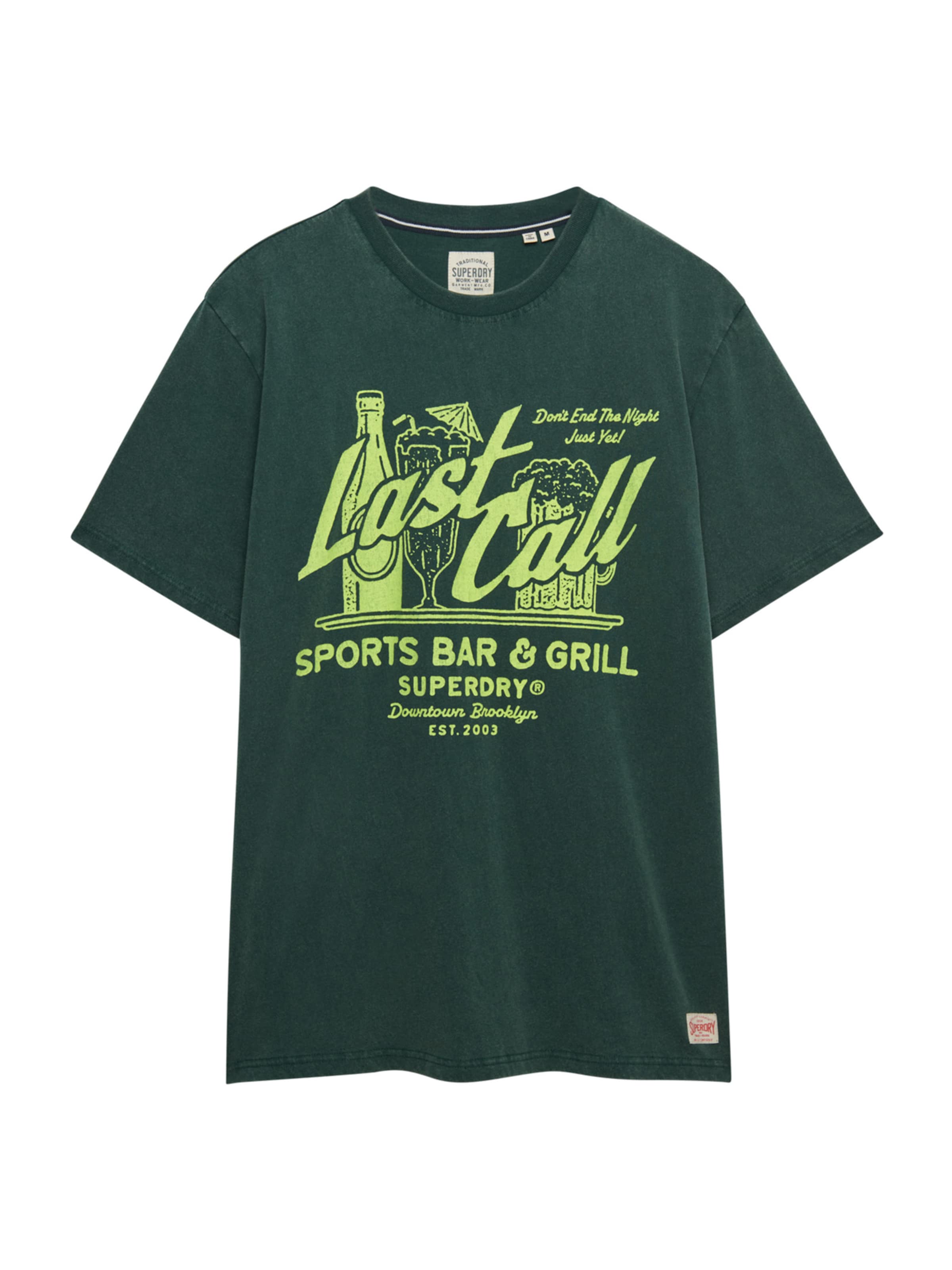 Superdry & Co Koszulka 'LOCAL BUSINESS' w kolorze zielony: przód