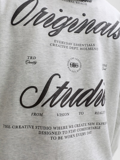 JACK & JONES Sweatshirt 'JORNORREBRO' i XS i sort / hvid-meleret, Produktvisning